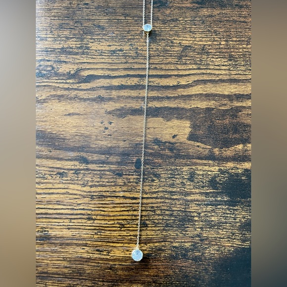 Adina Eden CZ Bezel Drop Gold Vermeil Lariat Necklace - Picture 2 of 4